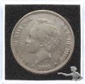 Spanien 5 Pesetas 1893 Grossilberm&uuml;nze