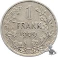 Belgien 1 Franc 1909 Leoplod - Silber
