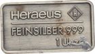 Heraeus - 1 Unze Feinsilber 999