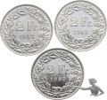 2 Franken 1944 + 1953 + 1959