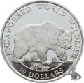 50 $ M&uuml;nze | Cook Islands 50 Dollars 1990 -Tierwelt WWF Grizzli B&auml;r 19.8| vz/stgl
