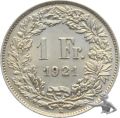 1 Franken 1921 - Silber - Prachtst&uuml;ck
