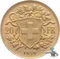 20 Franken 1898 B Gold Vreneli Goldvreneli