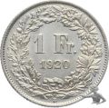1 Franken 1920 B - fast Stempelglanz !!!