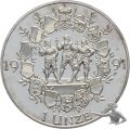 R&uuml;tlischwur 1991 - 1 Unze Feinsilber 999