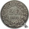 2 Franken 1914 Silber Sehr Sch&ouml;n