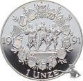 1991 R&uuml;tlischwur - 1 Unze Feinsilber 999
