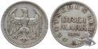 3 Mark 1924 Berlin - Silber 14.8 Gramm