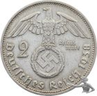 3. Reich 2 Mark 1938 Hakenkreuz Silber