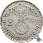 3. Reich 2 Mark 1939 Hakenkreuz Silber