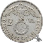 3. Reich 2 Mark 1939 Hakenkreuz Silber