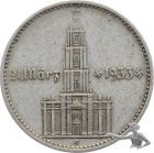 3. Reich 2 Mark 1934 G, Garnisonskirche Potsdam Hakenkreuz Silber