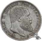 5 Mark 1907 A Wilhelm II. von W&uuml;rttemberg, Grosssilber-M&uuml;nze