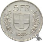 5 Franken 1937 Silber 15 Gramm 31 mm