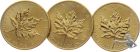 3 St&uuml;ck - Kanada 50 Dollars 1982 - 1 Unze Maple Leaf 999.9 Feingold