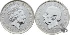 Grossbritannien Britannia 2023 Charles III. &amp; 2022 Elisabeth II. ----- 2 x 1 Unze Feinsilber 999