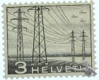 Schweiz 1949 &ndash; 3 Rappen Hochspannungsleitungen &ndash; Postfrisch
