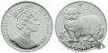 Isle of Man 1 Crown 1989 1 Unze Feinsilber Manx Cat (Manx Katze) Silber, Top