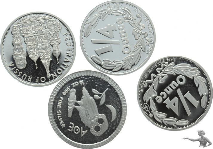 Silber 4 x 1/4 Unze in Top Zustand!!!