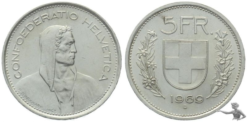 5 Franken 1969 B | Silber, Alphirte