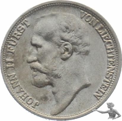 Liechtenstein 1/2 Franken 1924 Silber Johann II