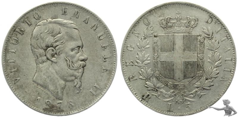 Italien 5 Lire 1876