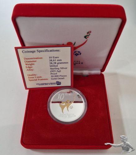 Irland 10 Euro 2003 Silber mit Gold Detail Special Olympics in Dublin Proof im Etui