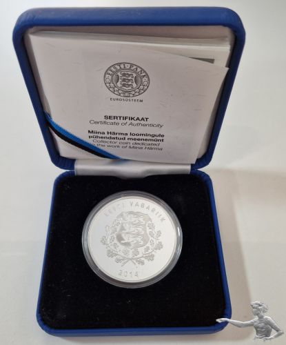 Estland 10 Euro 2014 150. Geburtstag von Miina H&auml;rma Silber Proof im Etui