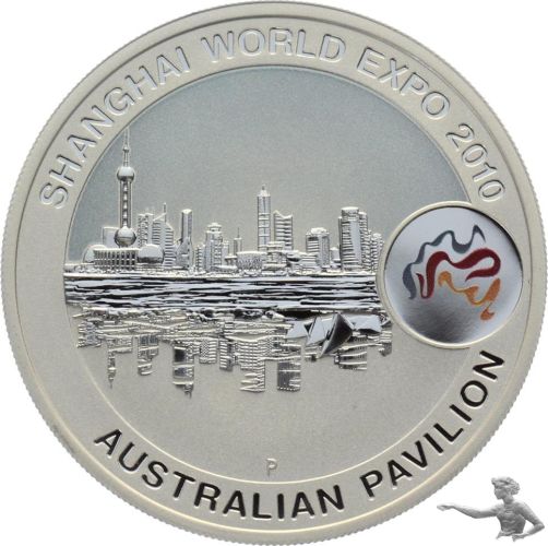 Australien 1 Dollar 2010 Shanghai Wold Expo - Shanghai Cityscape - 1 Unze Feinsilber