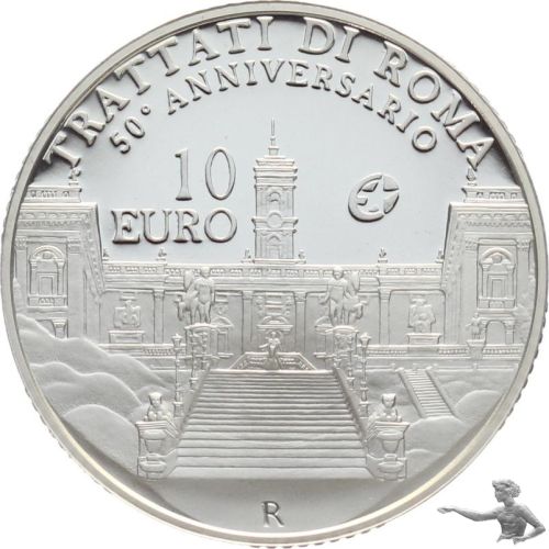Italien 10 Euro 2007 - 50 Jahre Römische Verträge - Silber PP - in Originalkapsel