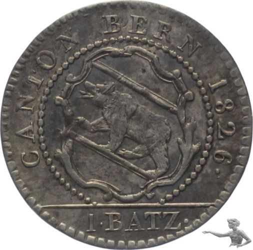 Bern 1 Batzen 1826 fast stempelglanz