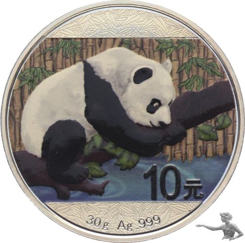 China Panda 2016 - Silberm&uuml;nze zu 30 Gramm 999 Silber - coloriert