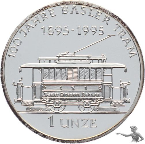 1995 Basler Tram - 1 Unze Feinsilber 999