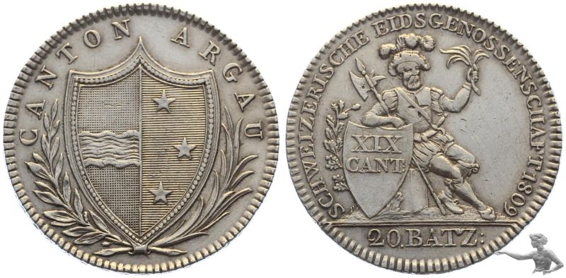 Aargau 20 Batzen 1809 Silber