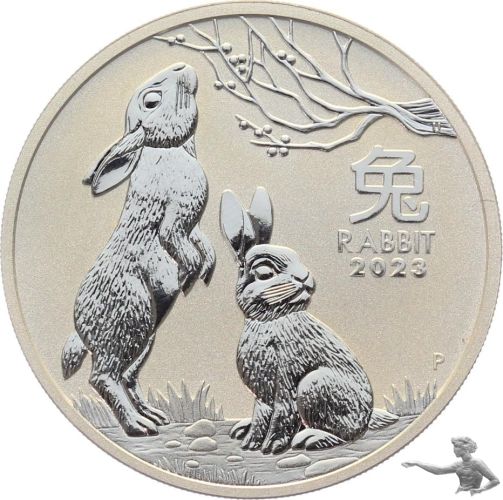 Australien 1 Dollar 2023 - Year of the Rabbit - 1 Unze Feinsilber 999