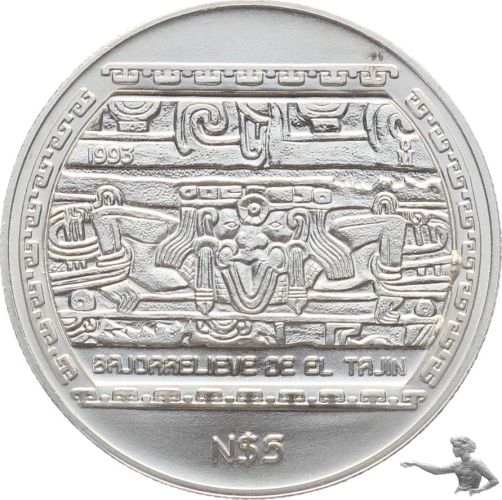 Mexiko N$5 1993 - 1 Unze Feinsilber 999