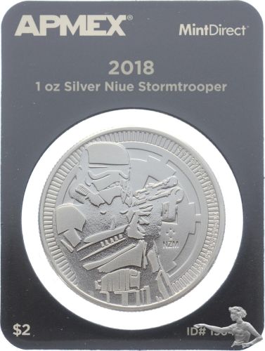 Niue 2 Dollar 2018 - Stromtrooper - 1 Unze Feinsilber im Originalblister von Ampex