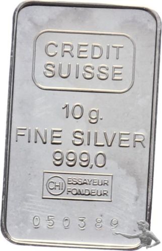 Silberbarren 10 Gramm 999 - Credit Suisse