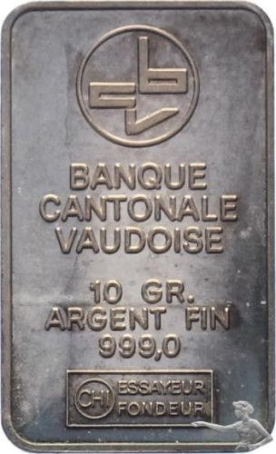 Silberbarren 10 Gramm 999 - Bnque Cantonale Vaudoise