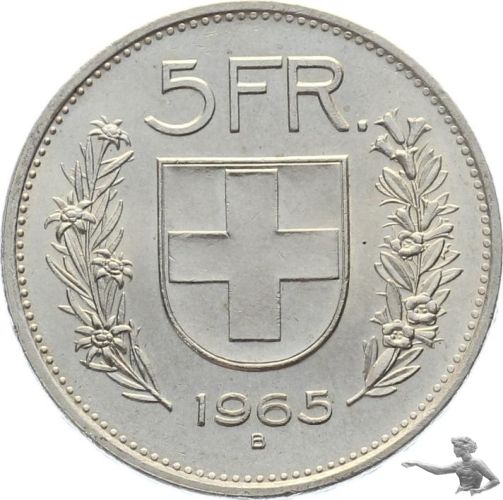 5 Franken 1965 B - Runder Geburtstag im Jahr 2025 !!!