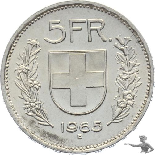 5 Franken 1965 B - Runder Geburtstag im Jahr 2025 !!!