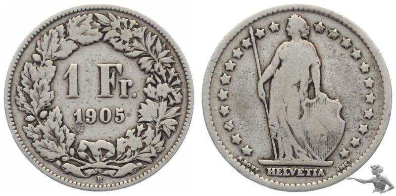 1 Franken 1905 - Eidgenossenschaft Silber