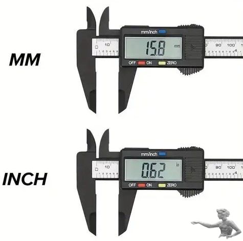 Schieblehre mm + inch, elektronisch mit deutscher Beschreibung, startklar inkl. Batterie